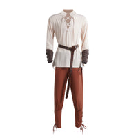 Costume with Bracers Lace-up Cosplay Outfit Authentic for Theater