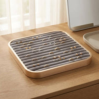 Square Jewelry Display Tray Rounded Corners Storage Polished Metal Rim