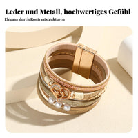 Mother Child Heart Bracelet Layered Design Secure-Fastening Clasp Wrap Bracelet