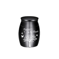 Small Metal Memorial Urn Fitted Lid Rounded Metal Urn Portable Size