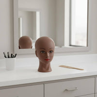 PVC Mannequin Head Safe and Bald Mannequin Head Stable Base for Salon