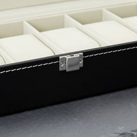 PU Leather Watch Box Clear View Lid Watch Storage Box Soft Lining for Men