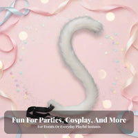 3 Pieces feline hauricular accessorying organ cover and Tail Set soft-textured Texture creature Costume Includes small ringing chime