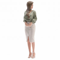 Female Figurine Detailed Paint Miniature Figure Pencil Skirt Display Decor