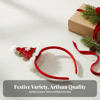 Christmas Hat Headband Cute Mini Santa Hat Hair Hoop Christmas Hair Hoop Photo Prop Festive Party Headwear Universal Fit