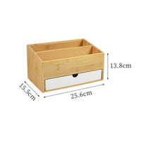 Bamboo Desk Drawer Organizer Compact Desktop Drawer Storage Box Space-Saving