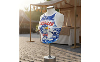 Patriotic Crop Top Slim Fit American Flag Crop Top Digital Print Round Neck Sleeveless Vest for Teens