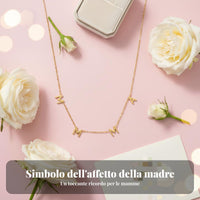 MAMA Letter Necklace Stainless Steel Mom Phrase Necklace Tarnish Resistant