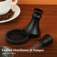 3 Pieces Coffee Pointed Distributor and Tamper Set Reduces Uneven Flow Coffee Tamper and Distributor Set for Cafe