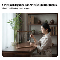 Rectangular Base Wooden Display Stand 18-Hook Display Rack