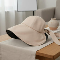 Foldable Fisherman Hat Lightweight Bowknot Sun Hat Ponytail Friendly for Girls