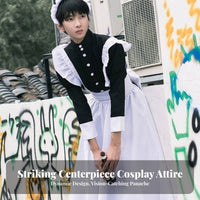 feline headpiece Maid Dress Black and pale Design doll-like fashion Maid Dress Set for Women, Teens