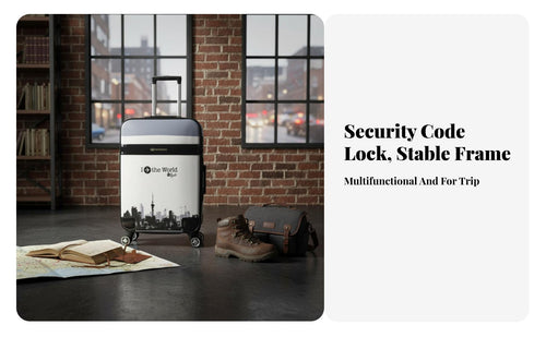 Combination Lock Graphic Print Suitcase Reinforced Telescopic Handle Trolley Case Lightweight Design Rolling Luggage High Load-Bearing for Travelers, Vacationers, Business Professionals, Vacations, Vacation, Airport, Weekend Getaways