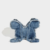Denim Butterfly Bag Lightweight Convertible Shoulder Backpack for Parties, Teens