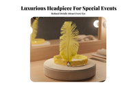 Rhinestone Accent Ostrich Feather Hairband Stretchy Feather Headband Elastic Band for Adults, Women, Dance Performance, Parties, Festivals