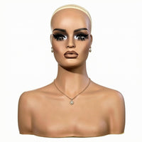 Hairpiece Display Bust Smooth Surface Female Head Bust Half-Female Form Mannequin Head