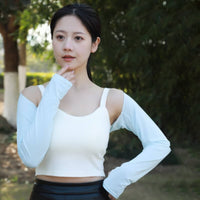 Ice Silk Sun Sleeves Breathable Stand Collar Arm Sleeves Lightweight for Cycling