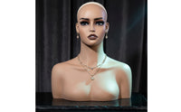 Female Mannequin Bust Skin-Toned PVC Mannequin Bust Smooth Surface Hairpiece Stand Head