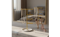 T-Shaped Jewelry Stand with Tray Multi-Functional Storage for Dresser, Women