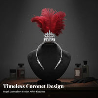 Crystal Feather Headdress Lively Feathers Gothic Performance Girl Headpiece Performance Girl Feather Headpiece Dramatic Effect