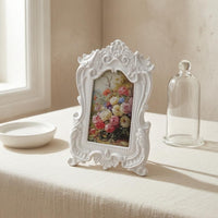 Ornate Resin Photo Frame Folding Easel Decor Piece Sculpted