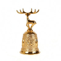 Deer-Shaped Hand Bell Ornate Bell with Deer Topper Polished for Dining Table