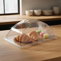Transparent Hinged Lid Pastry Cover Particle-Resistant Buffet Display Cover Buffet Food Protector High Visual Openness Catering