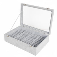 40 Slot Bangle Case Dust Protection Dustproof Bangle Storage Box Secure Latches Glass Lid Jewelry Tray for Retail Display