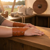 2 Pieces Leather Bracer Adjustable Strap Costume Accessory Edgy Aesthetic