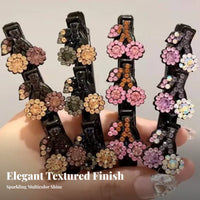 Duckbill Braid Fastener Secure Grip Crystal Duckbill Fastener Crystal St Single Barrette Easy to Use Shimmering Botanical