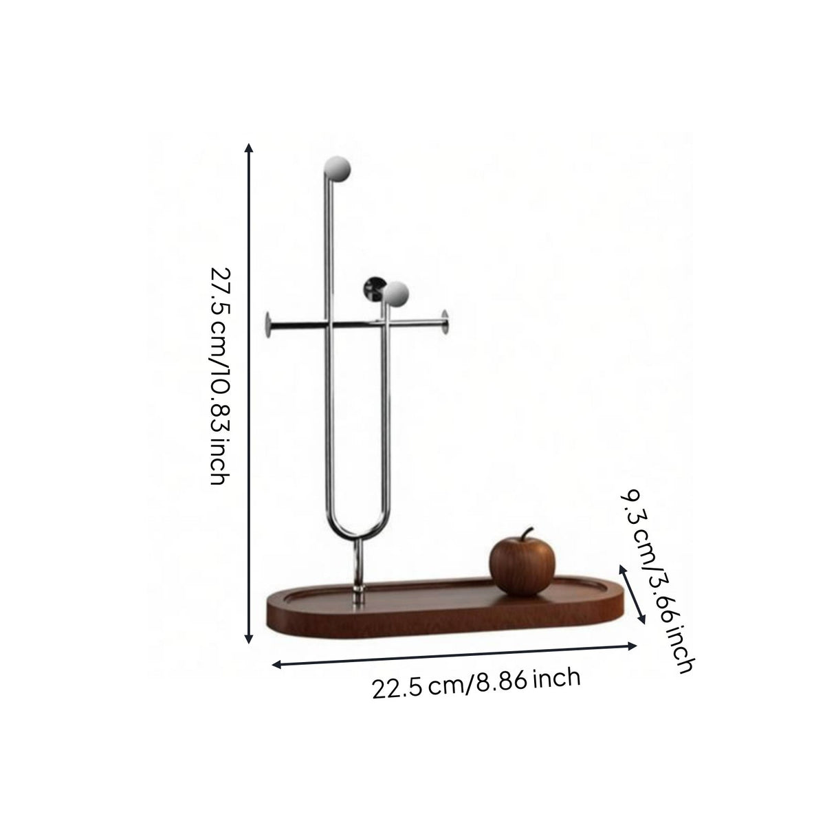 Necklace Holder with Tray Carbon Steel Frame Jewelry Tree Stand Accessible