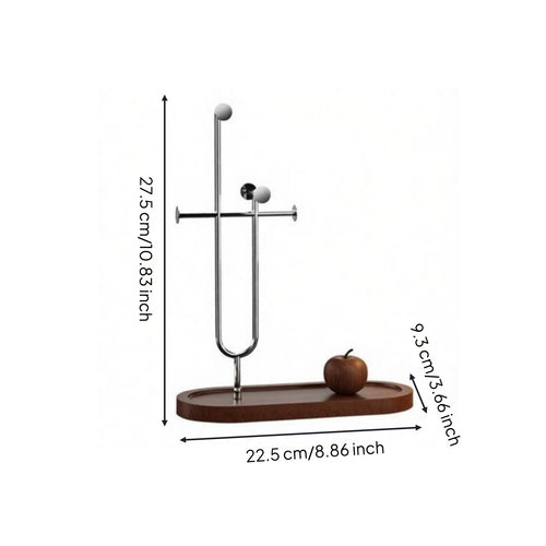 Necklace Holder with Tray Carbon Steel Frame Jewelry Tree Stand Accessible