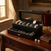 Watch and Jewelry Storage Box Front Latch Watch Display Storage Case Clear Top