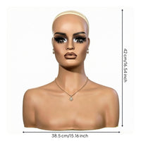 Hairpiece Display Bust Smooth Surface Female Head Bust Half-Female Form Mannequin Head