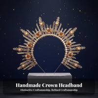Elegant Radiant Headband Regal Aesthetic Radiant Crown Celestial Headpiece Ornate Design Medieval Cosplay Crown Lightweight