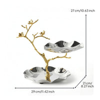 Serving Stand with Bowls Decorative Tray Silver-Colored for Hosts