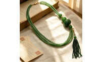 Pendant Necklace with Tassel Vintageretro-Chic Layered Beaded Necklace Faceted