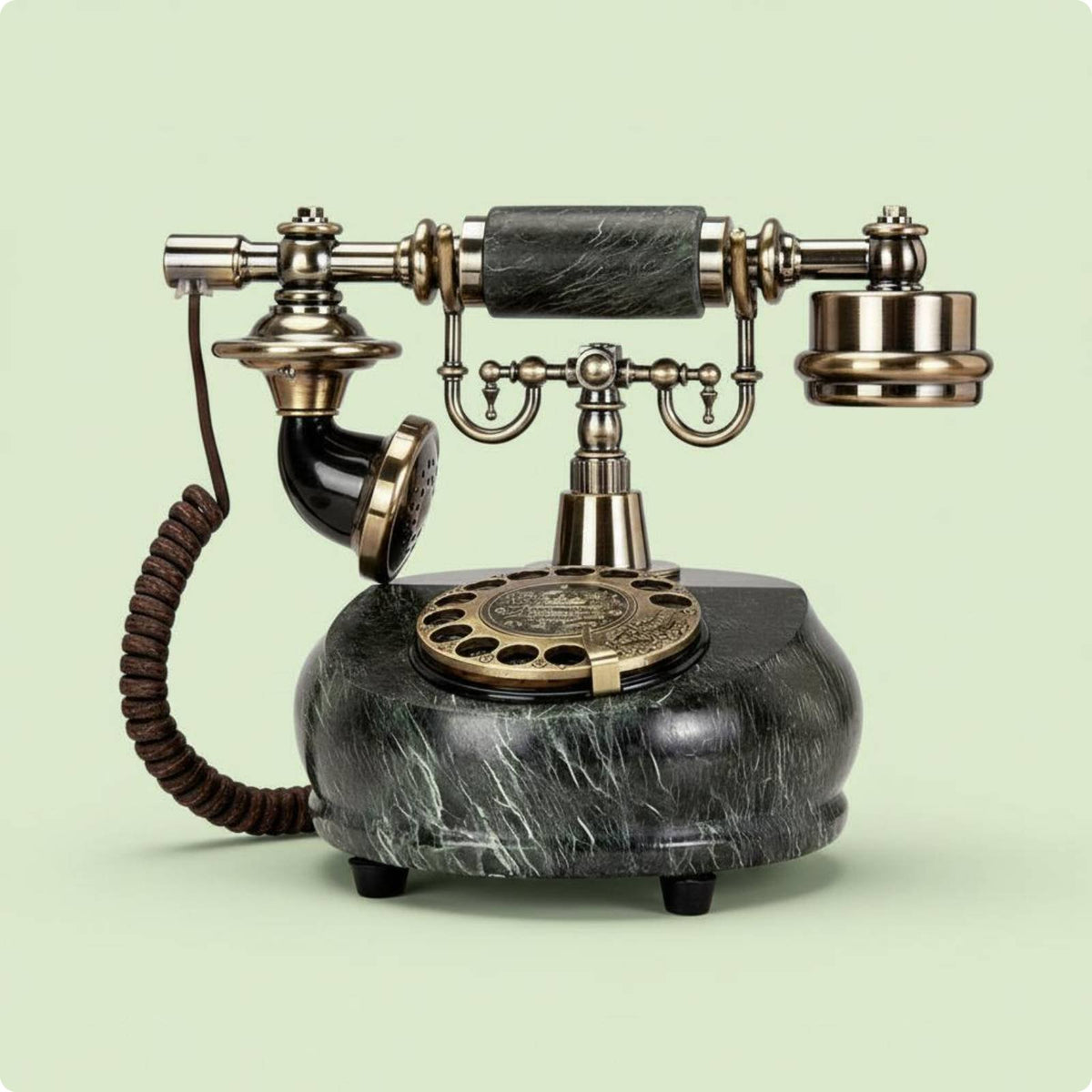 Jade-Tone Wireless Phone Decorative Piece Retro Tabletop Telephone