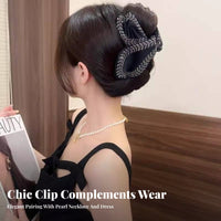 Crystal Silk-Like Hair Grip Elegant Design Large Decorative Hair Grip Wheat Ear Pattern Jaw Grip Glittering Crystal S