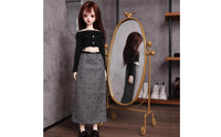 Pearl Button Doll Blouse Stretchy Material Shoulderless Shoulder Doll Top Winter