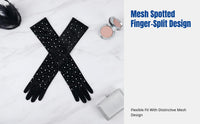 Halloween Cosplay Plush Gloves, Crystal Mesh, Women's Sun Protection, Nightclub Performance Accessory