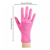 Thermal Figure Skating Gloves Elegant Rhinestone Skating Gloves Sports Accessory for Kids