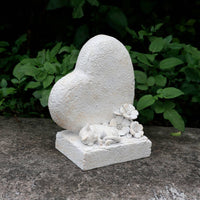 Heart Pet Memorial Stone Mourning Gift Resin Tombstone Indoor Outdoor Use