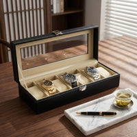 Watch Display Box Scratch Resistant Leather Watch Box Lockable