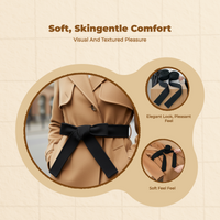 Universal Black Wool Coat Belt, Double-Sided, Formal Wear