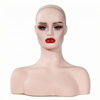 Mannequin Head with Shoulders Realistic Female Mannequin Head Sturdy Photography Prop Bust