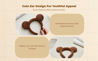Soft plush teddy ear headband for kids, girls, parties