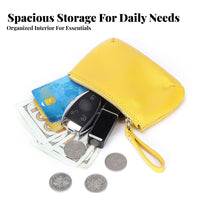 Minimalist Design Soft Leather Coin Wallet Portable Mini Coin Purse Keychain Lightweight for Women, Minimalists, Daily Use, Travel, Shopping