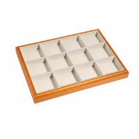 Linen Jewelry Tray Showcase Scratch Protection Wooden Jewelry Display Tray for Dresser Top