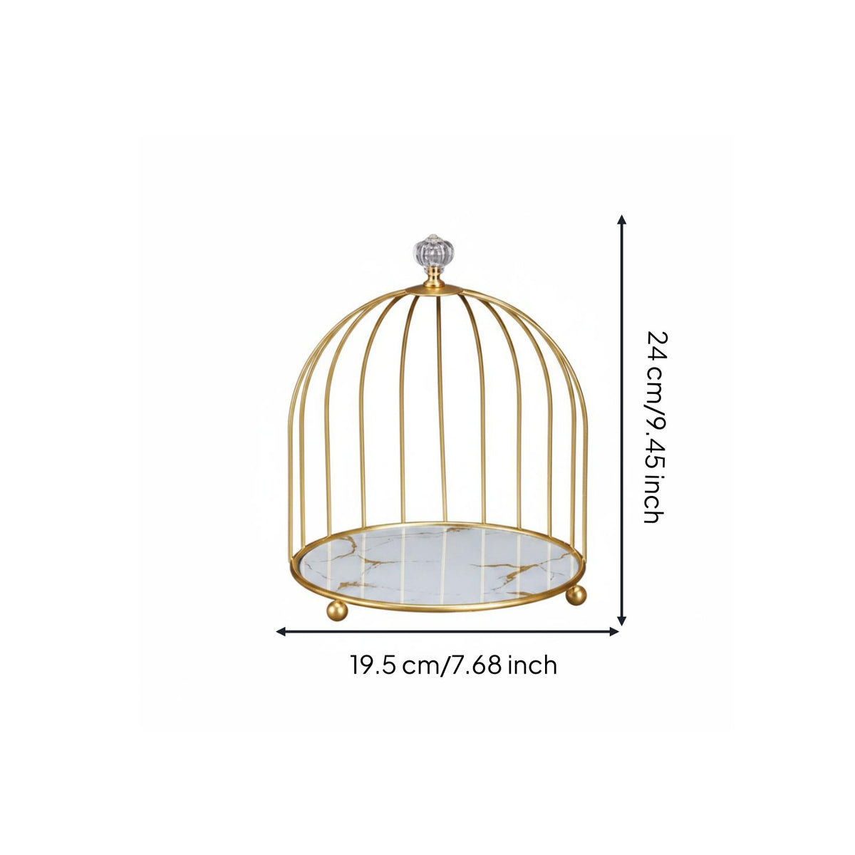 2 Pieces Birdcage Cake Stand Gold Finish Multi-Tier Dessert Tray for Restaurant